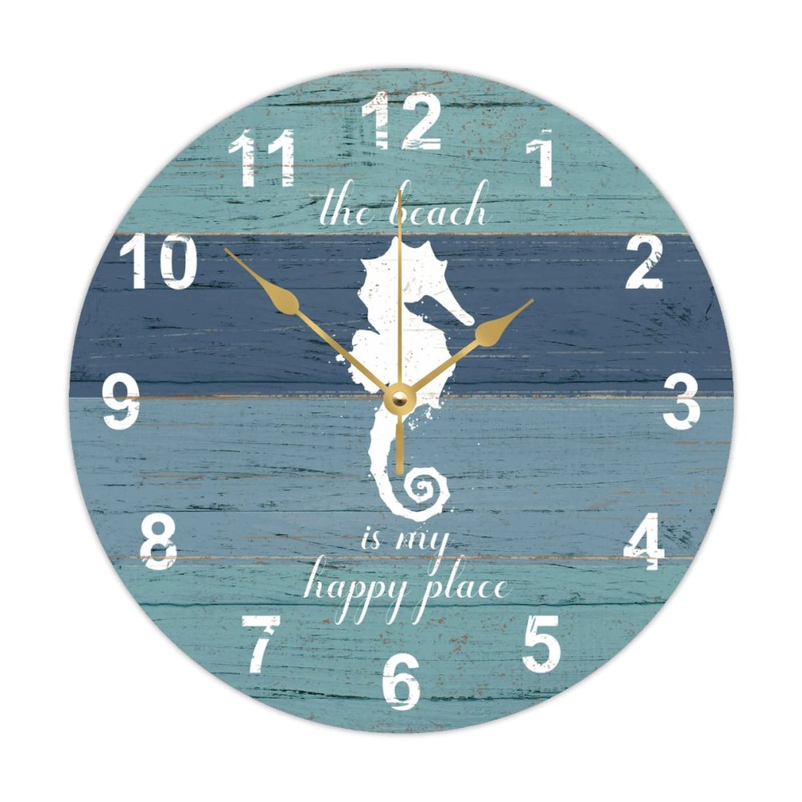 Horloge hippocampe en bois pour decorer votre salon marin