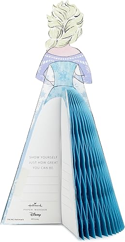 Miniatura 3 de Hallmark Paper Wonder - Tarjeta de cumpleaños desplegable de Disney, de Frozen, tarjeta de aliento para todas las ocasiones (Elsa en forma de panal