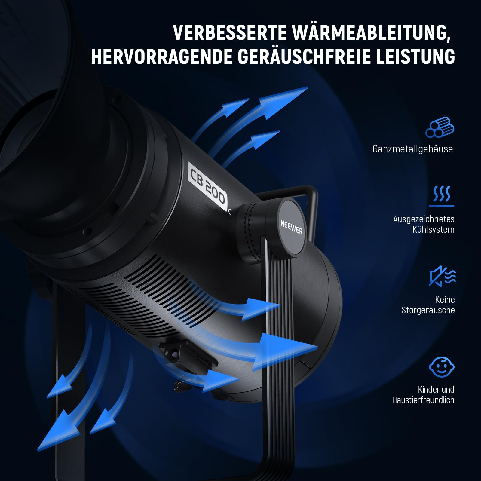 Neewer CB200C 200W RGBWW COB LED Video Licht – Bild 5