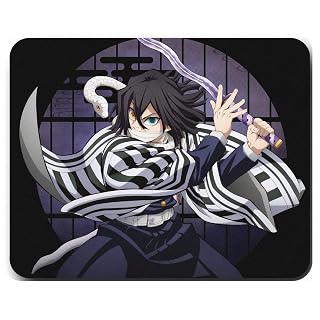 Zentora Obanai Iguro Mouse Pad - 9x7.5 Serpent Hashira Anime Art - Waterproof High-Precision Desktop Mat - Non-Slip Rubber Base with Stitched Edges for Gaming, Laptop, PC & Office