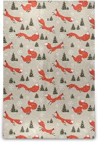 Beautiful Christmas with Eorgeous Foxes Plush Travel Blankets Ultra-Soft Warm Holiday Plush Travel Blankets 60"x90" for Camping Couch