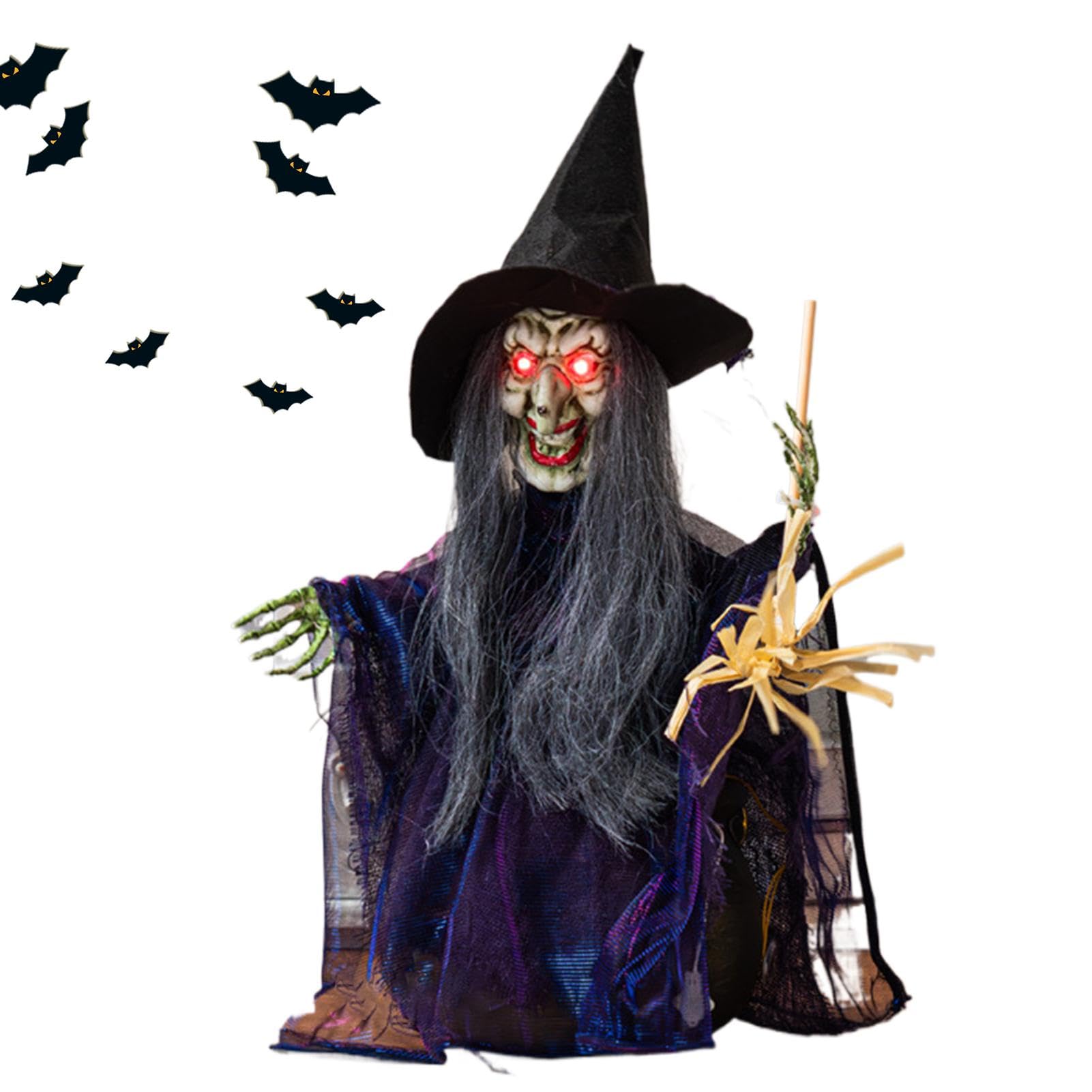 Décorations d'halloween de sorcière animées pour créer un grand frisson extérieur