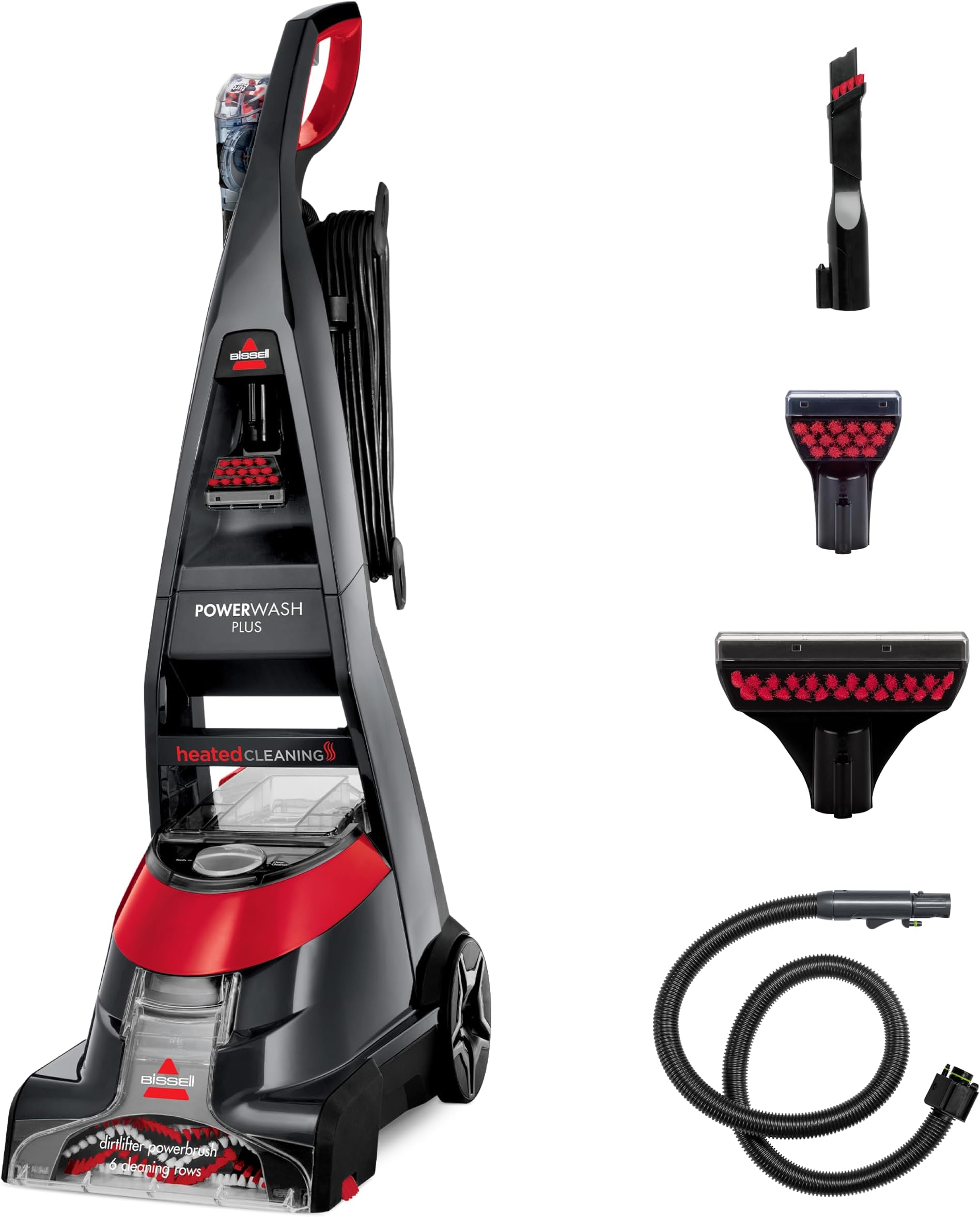 BISSELL Black & Red Upright Deep Carpet Cleaner 2009K – 800W Power, Effective Stain Removal for Carpets & Upholstery, Lightweight Design | 2-Year BISSELL Warranty