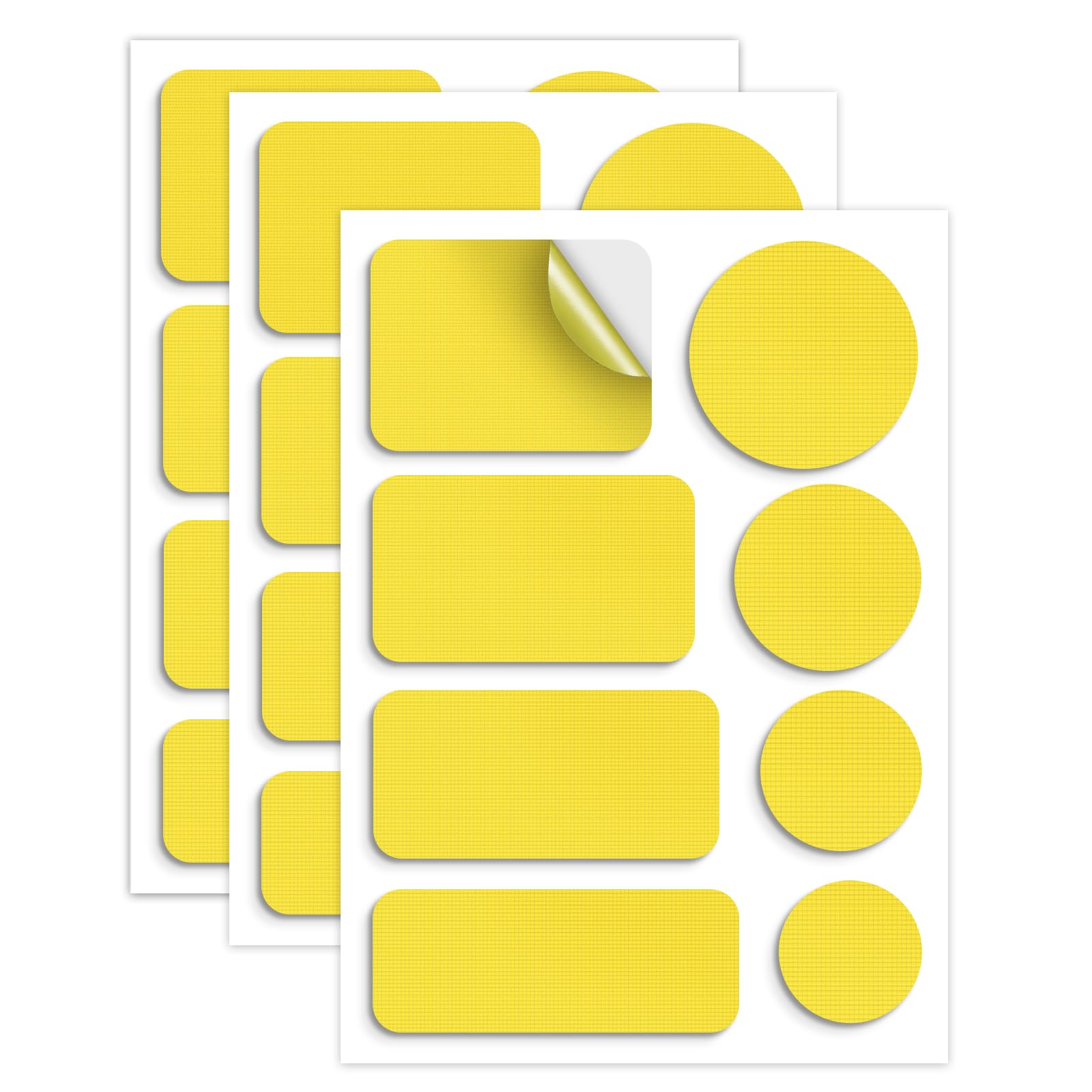 Skystuff 24PCS Self-Adhesive Nylon Repair Patches for Tent, Down Jacket, Clothing & Puffer Coat - Heavy Duty Waterproof Fabric Tape Repair Kit for Outdoor Gear, Sleeping Bag, Backpack, Yellow