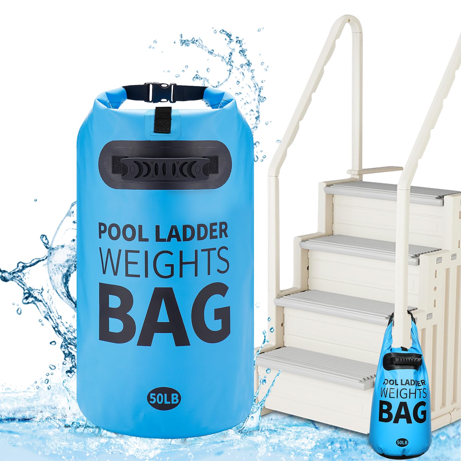 Lot De 2 Poids Universels Pour Échelle Piscine – Sacs D'Ancrage 20L/18 Kg, PVC Résistant, Anti-Flottement Garanti