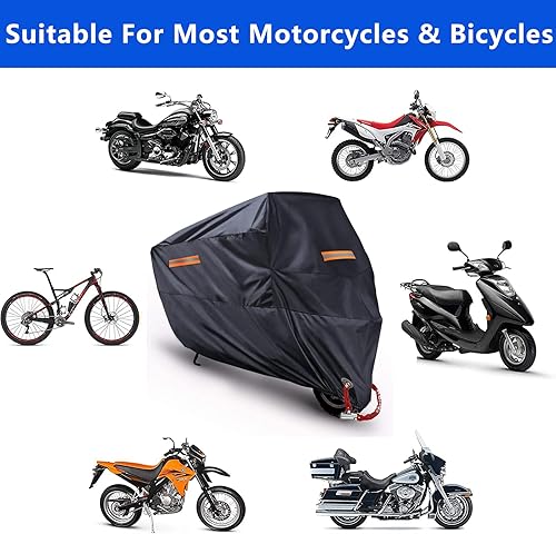 Miniatura 3 de Cubierta de motocicleta impermeable para moto scooter refugio al aire libre a prueba de polvo para todo tipo de clima, agujeros de bloqueo de cobre