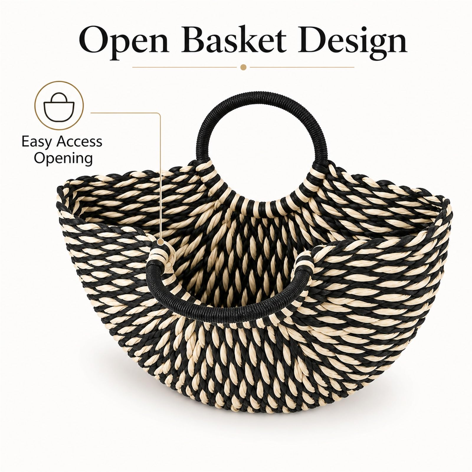 Sac De Plages en Paille,Panier De Plages en Osier,Panier De Plages en Paille,Sac Cabas en Paille,Sac De Shopping Tressé,Sac De Plages en Paille pour Femme Grande Capacité