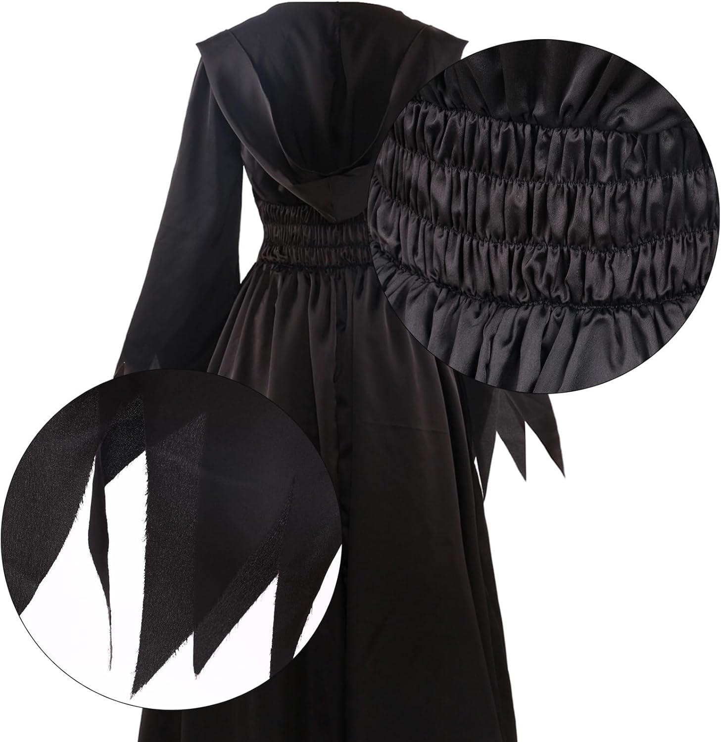 Womens Victorian Gothic Witch Vampire Dress Medieval Renaissance Hooded Robe - Image 5