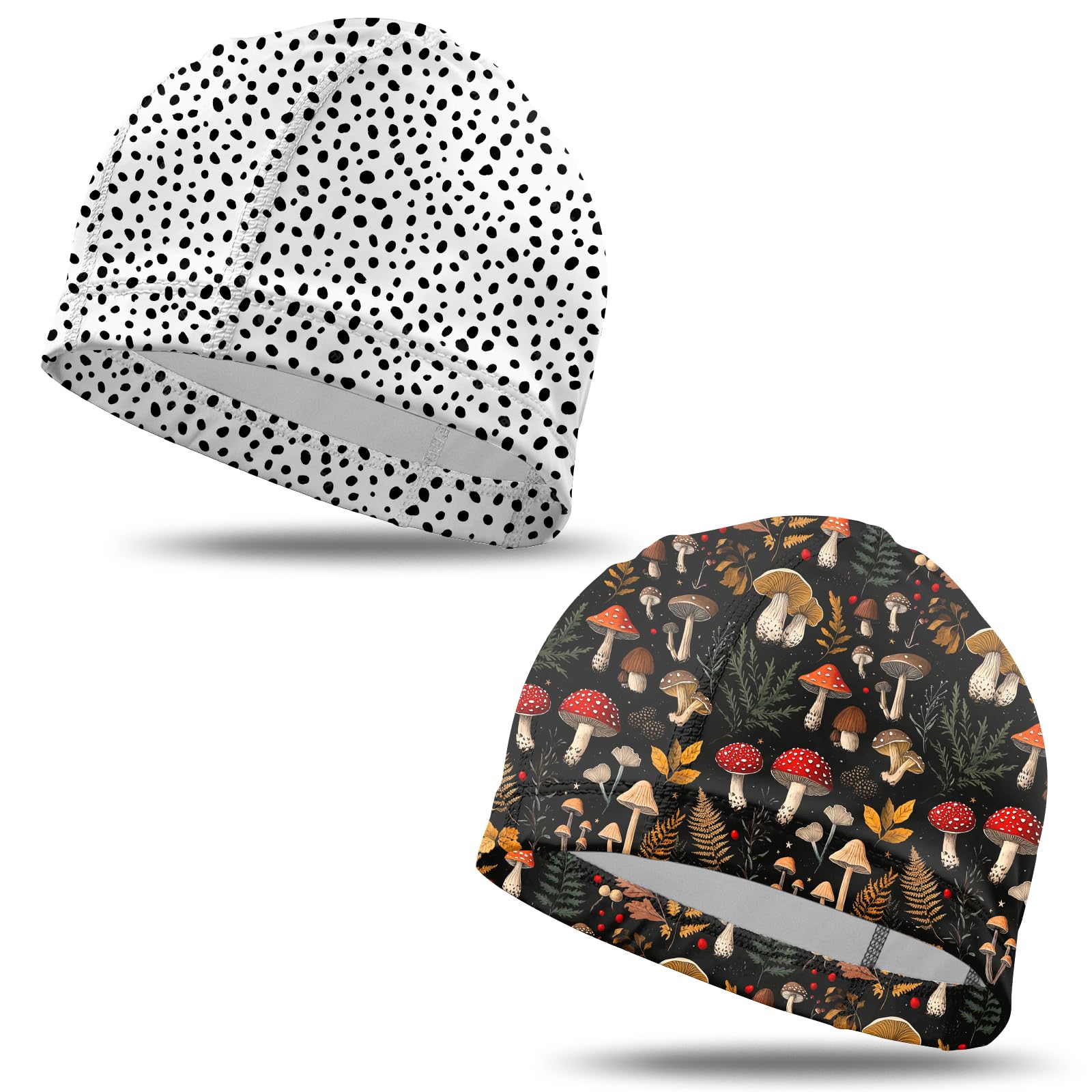 Deokke 2 PCS Fabric Swim Cap Elastic Breathable Cloth Swimming Cap Fit Short Hair Men Women Girls One Size Hat