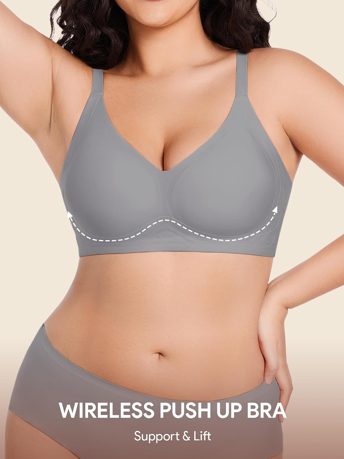 HBselect Jelly Bras for Women No Underwire Comfort Wireless Push Up Bras Seamless Tshirt Bralettes for Women