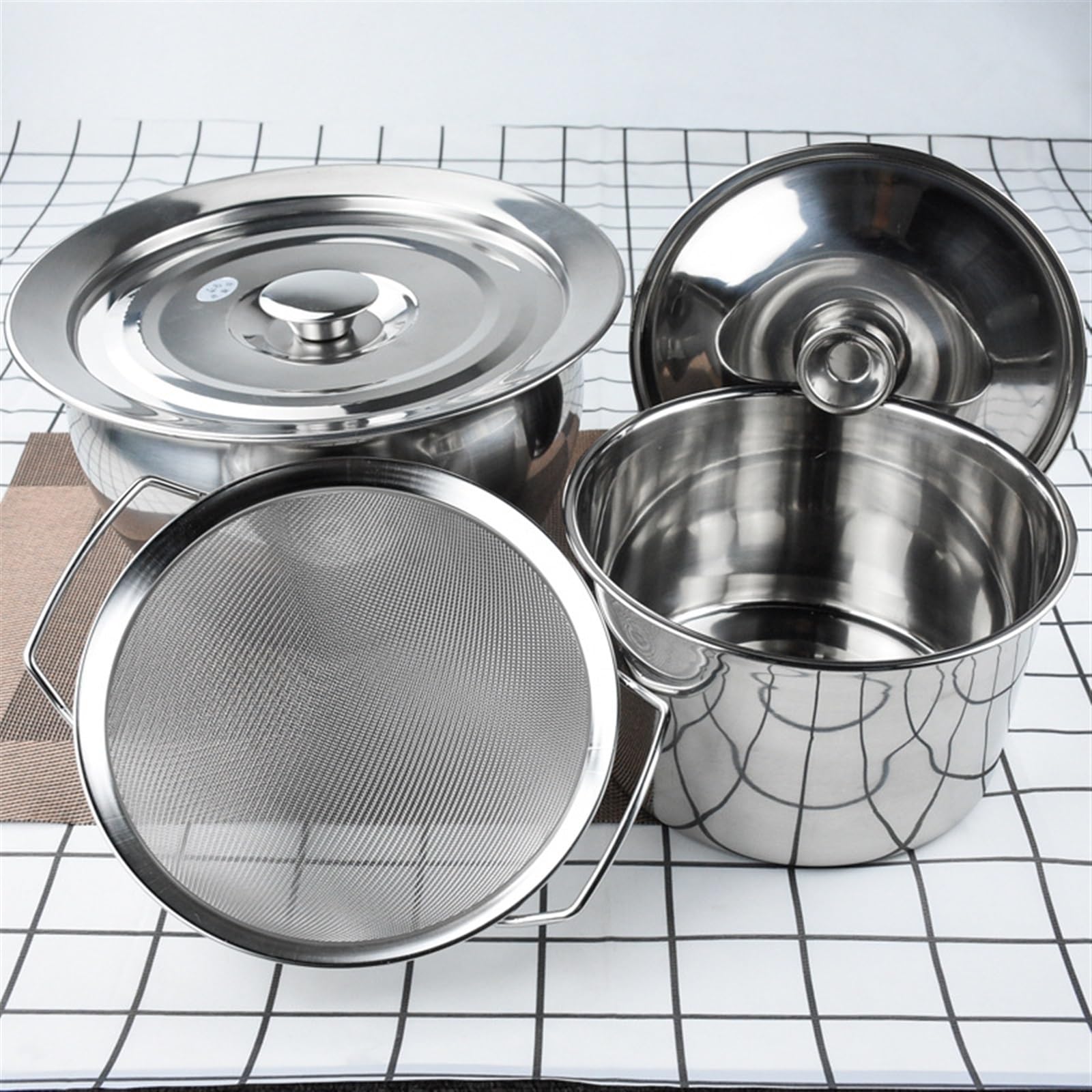 Tamiz， 1 colador de harina acero inoxidable malla fina for lavar arroz, frutas y verduras, suministros cocina(10 Inch)