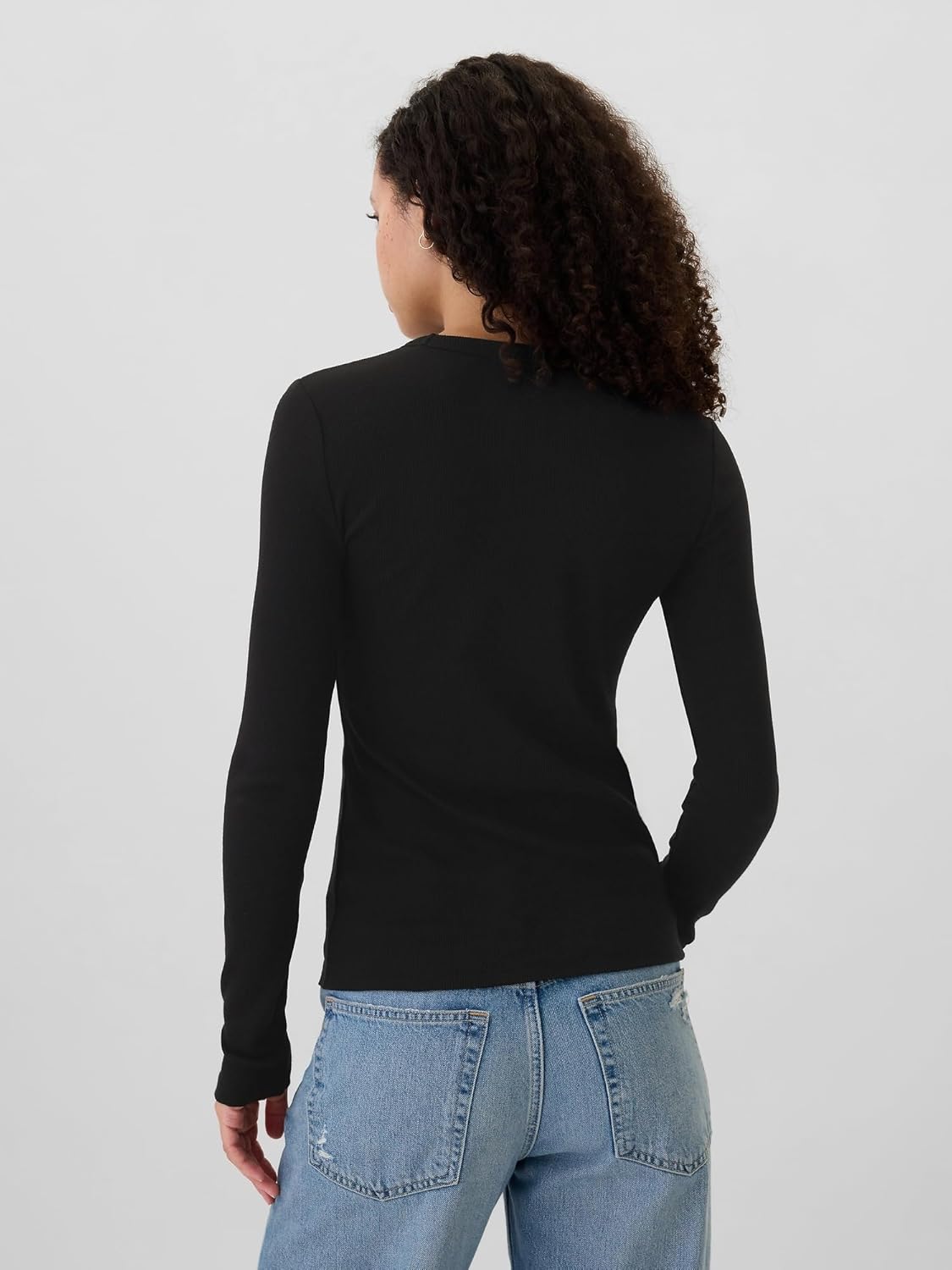 Gap Womens Long Sleeve Essential Ribbed Top - Image 2