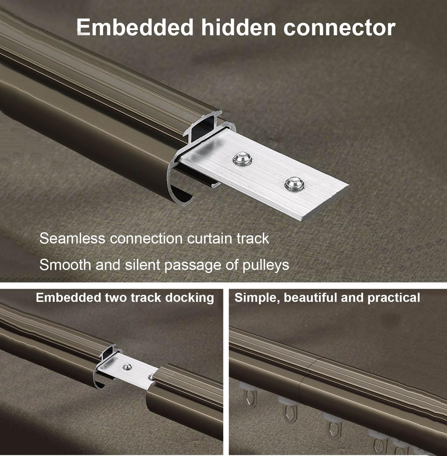 Double Curtain Rod Set Adjustable 210cm/6.9ft Metal Drapery Rod for Living Room & Bedroom WallMounted Track Stylish White & Black Options Perfect Room Divider.