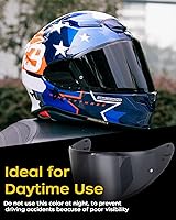 Vista 2 de Soman RF-1400 RF 1400 Viseras de protección de repuesto, protector facial CWR-F2 compatible con RF-1400 CWR-F2 Z8 NXR2 Protección UV (Humo Profundo)