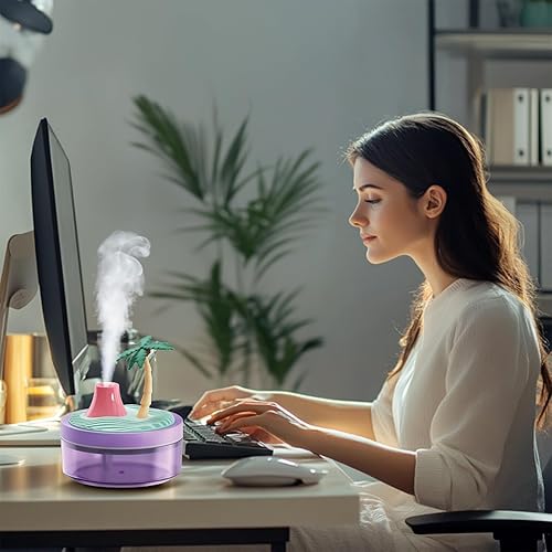 Miniatura 6 de Lindo mini humidificador de 10.8 fl oz de niebla fría humidifica silencio con 2 modos de niebla, para el hogar, guardería, oficina, mini humectante