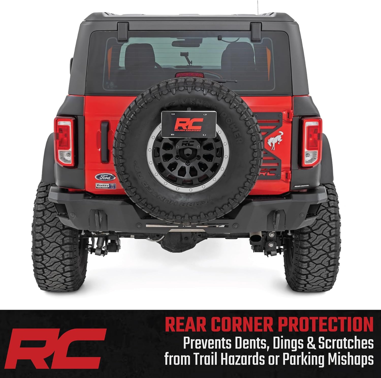 Rough Country Rear Corner Panels Trail Cladding for Ford Bronco (2021-2025) - UV-Resistant, High-Density Thermoplastic, Easy Install