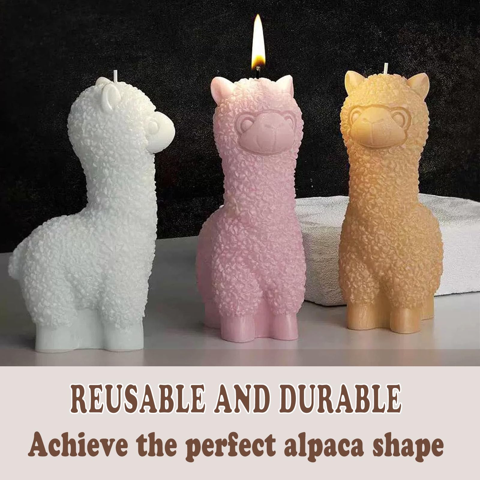 Stampo In Silicone Per Candele Alpaca - Per DIY, Resina, Gesso, Facile Da Sformare, 9.3x6.3x3.3 Cm - Foto 7