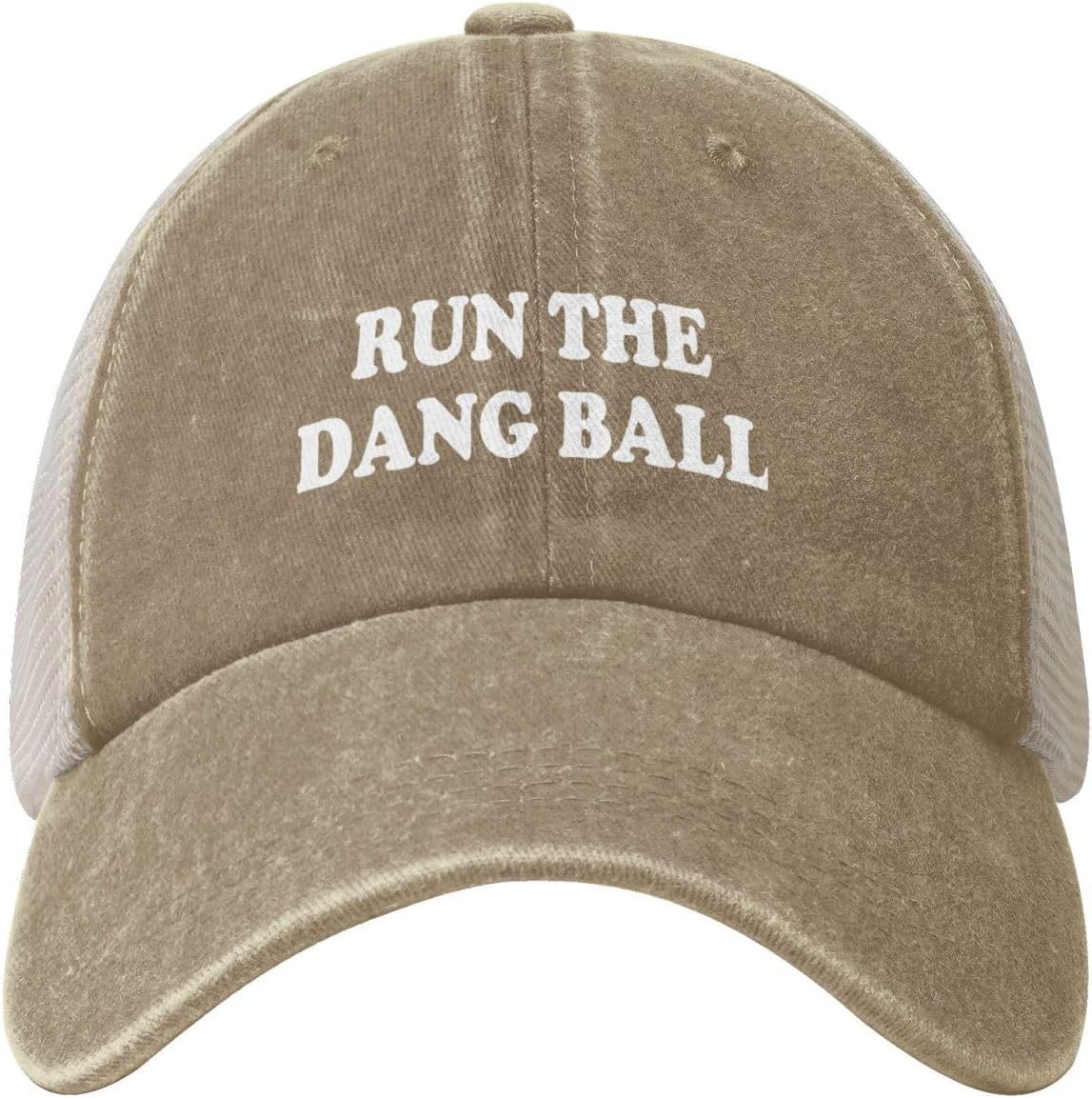 Run The-Dang-Ball Dad Trucker Hat - Funny Adults Gag Gifts - Mesh Baseball Snapback Cap for Men Women