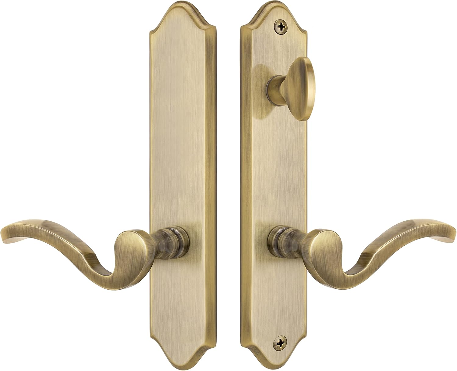 Imperial Solid Brass Inactive Trim Only Lever Set for Multipoint Lock, Antique Brass, Left Hand