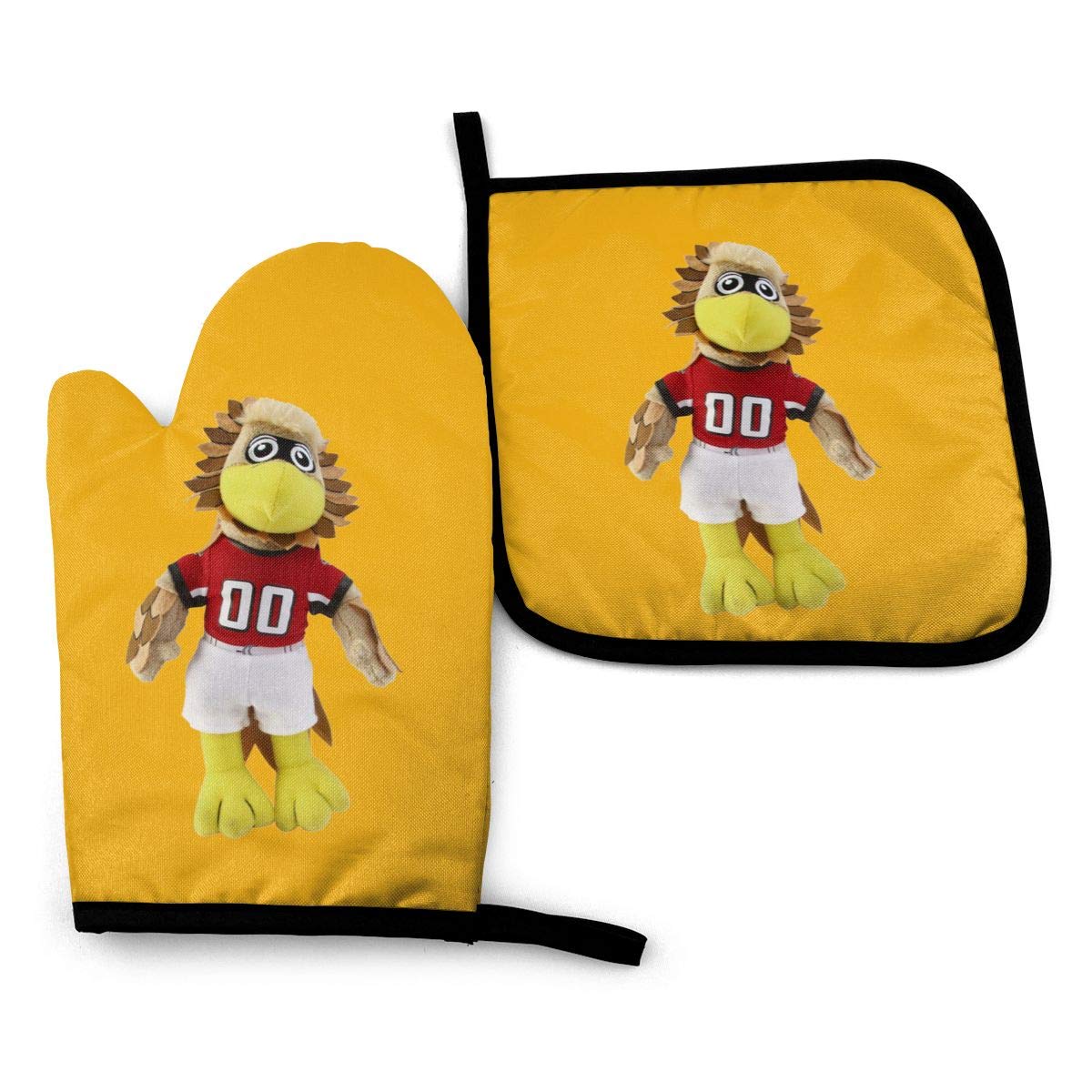 Oven Mitts and Pot Holders Sets Atlanta Falcons Plush Mascot Heat Resistant Kitchen Gloves