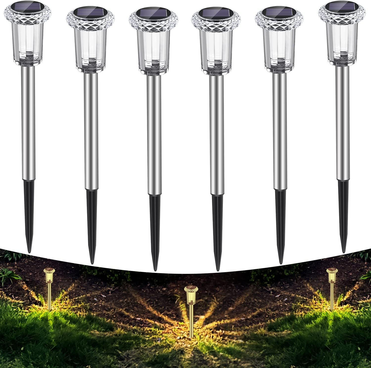 4x Solarlampen Diamant-Form - Wetterfeste Gartenbeleuchtung Mit Farbwechsel