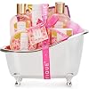 SPA LUXETIQUE Wellness Set for Women - 8-Piece Rose Fragrance Bath Gift Set for Women Birthday Gift Beauty Set with Decorative Bathtub Valentines Day Gift Mothers Day Gift Gifts for Women