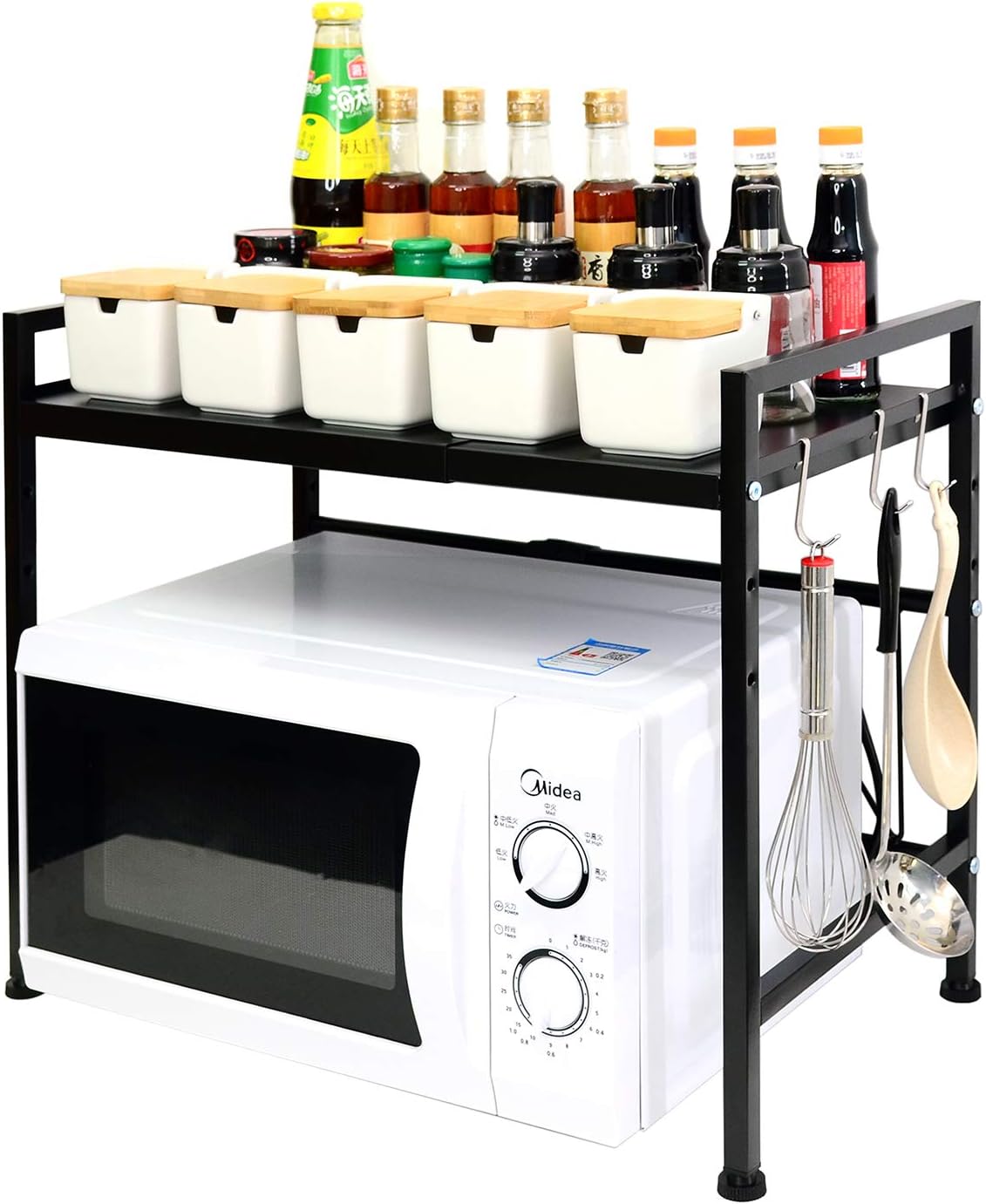 BQKOZFIN 2Tiers Expandable Microwave Oven Rack, Height Adjustable