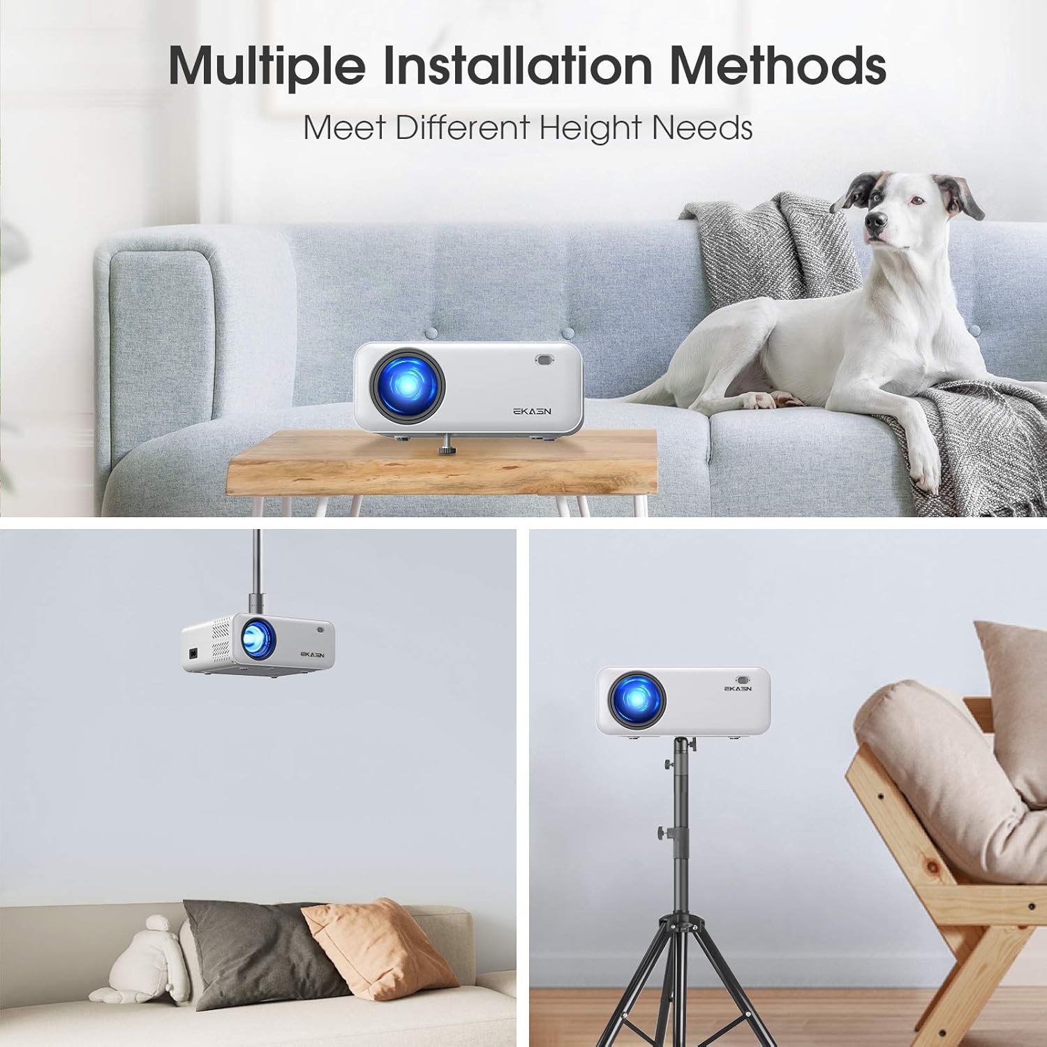 Big Sale Mini Projector, EKASN Creative E450 Portable Video Projector Works for iPhone, 5500Lux 1080P HD and 200'' Supported Phone Projector for Outdoor Movies & Home Cinema, with TV Stick, HDMI, VGA, AV, USB Featured Product Mini Projector, EKASN Creative E450 Portable Video Projector Works for iPhone, 5500Lux 1080P HD and 200'' Supported Phone Projector for Outdoor Movies & Home Cinema, with TV Stick, HDMI, VGA, AV, USB