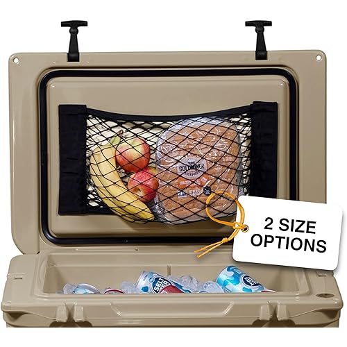 Cooler Net for Dry Storage and Organization - Compatible with YETI, RTIC, Igloo, Coleman, Lifetime, Pelican Ice Chests - Works with Cooler Lights, Wheel Kits, RTIC Cooler Accessories, and More