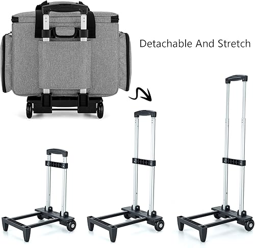 Miniatura 64 de Luxja - Bolsa para máquina de coser portátil, compatible con la mayoría de las máquinas Singer Morado,Negro,Azul,Puntos grises,Puntos