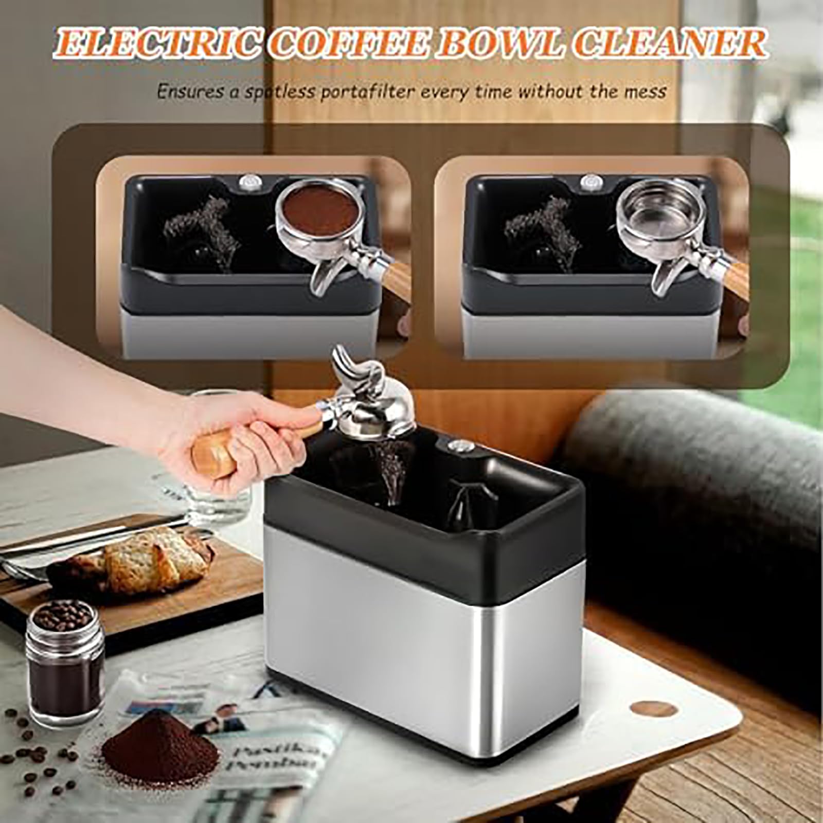 Kit Pulizia Portafiltro Per Macchina Da Caffè – Spazzola, Vassoio Antiversamento E Disco Raccolta Fondi, Adatto A 51/53/58 Mm