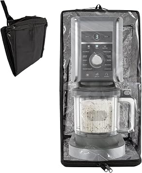 Dust Cover Compatible with Ninja CREAMi NC501, NC301, NC299AMZ, Ice Cream Maker Dust Cover with Hanging Strap and Pockets for Ninja Ice Cream Maker Machine, Black