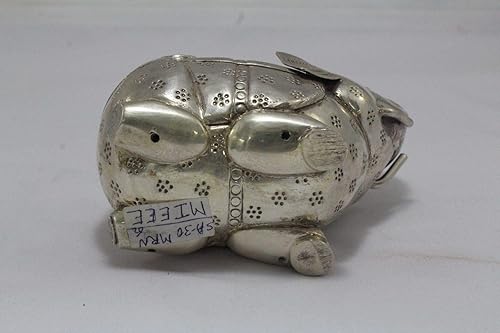 Miniatura 6 de Rajasthan Gems Traditional Handmade Alloyed Silver Trinket Box Elephant Figure Box 258 Grams