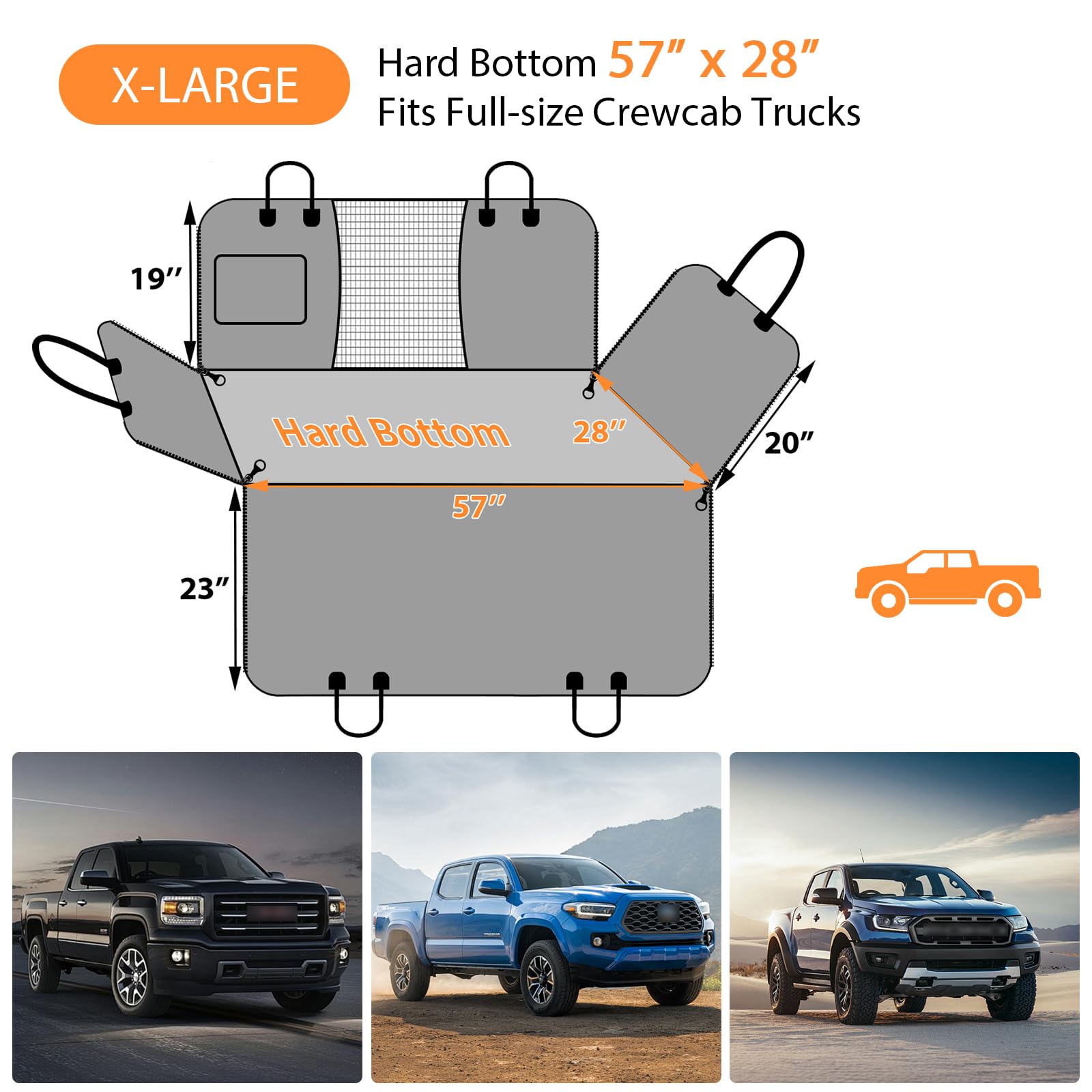URPOWER XL Hard Bottom Dog Seat Cover for Full-Size Truck Back Seat view 5