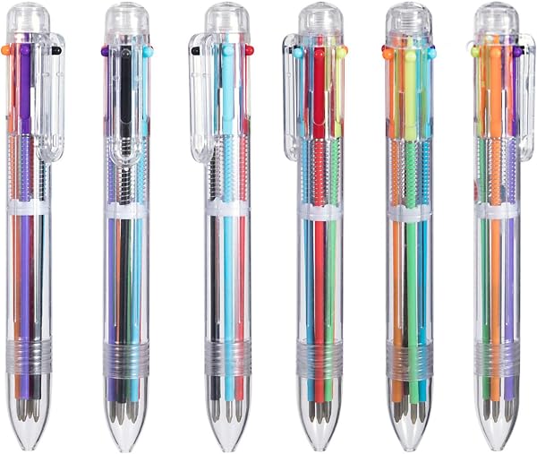 favide 22 Pack 0.5mm 6-in-1 Multicolor Ballpoint Pen,6-Color Retractable Ballpoint Pens for Office School Supplies Stude