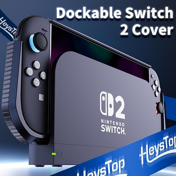 HEYSTOP Cover Protettiva per Nintendo Switch 2 Modello Dockable Custodia Protettiva in TPU per Nintendo Switch 2 Console e Joycon con Pellicola Temperata e Cappucci per Levette - 2