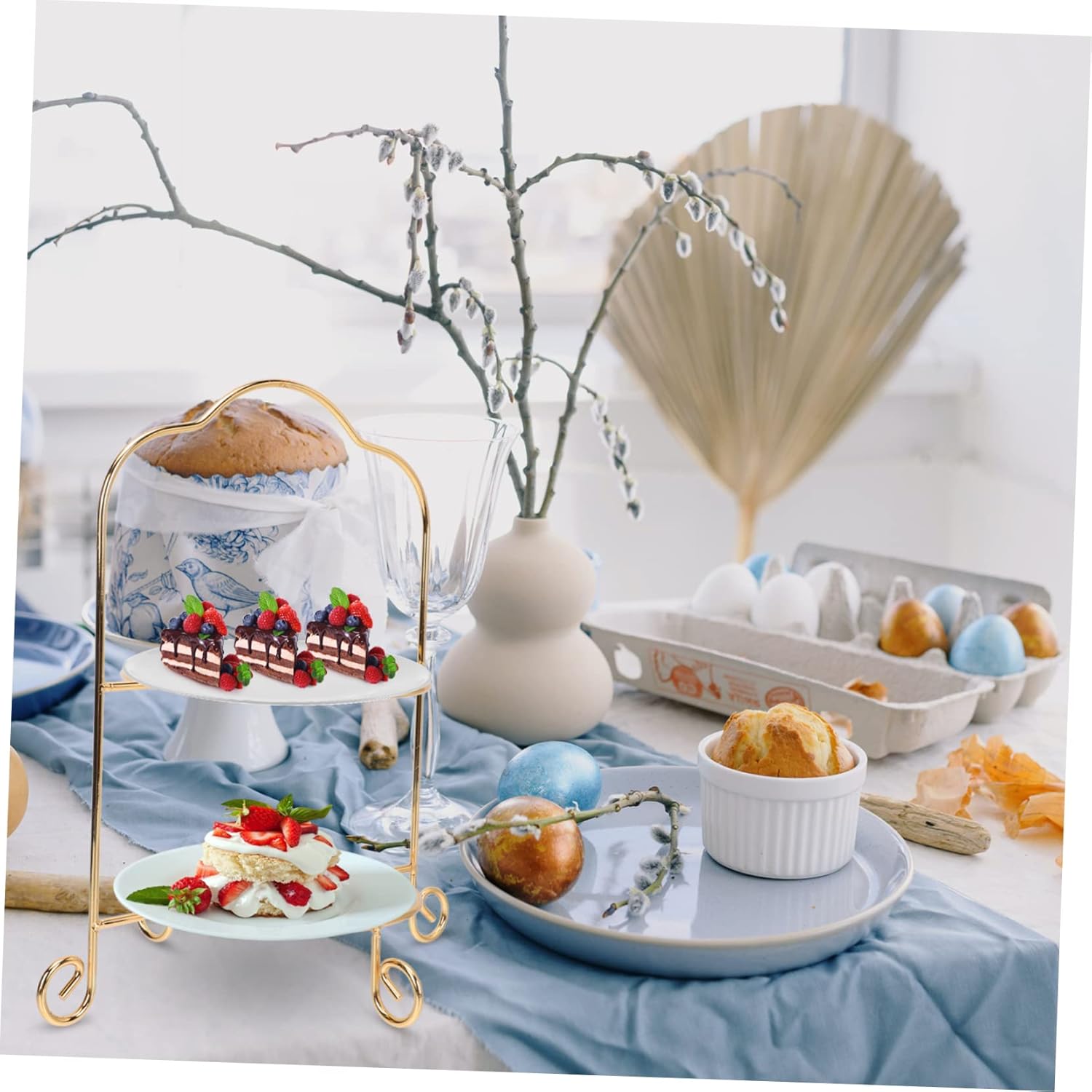 1pc Iron Cake Holder Two Cake Tray Display Stand Decorative Rack for Wedding Party Birthday