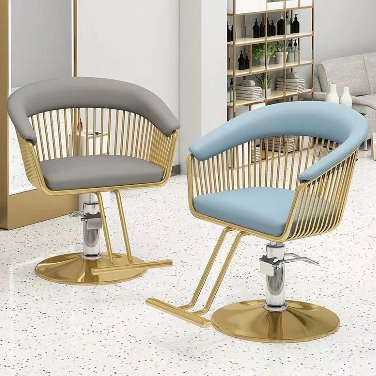 Reclining Barber Chair for Hair Salon 360 Degrees Rolling Swivel Barber Chairs Hair Stylist Tattoo Salon Chair Styling Equipment,White