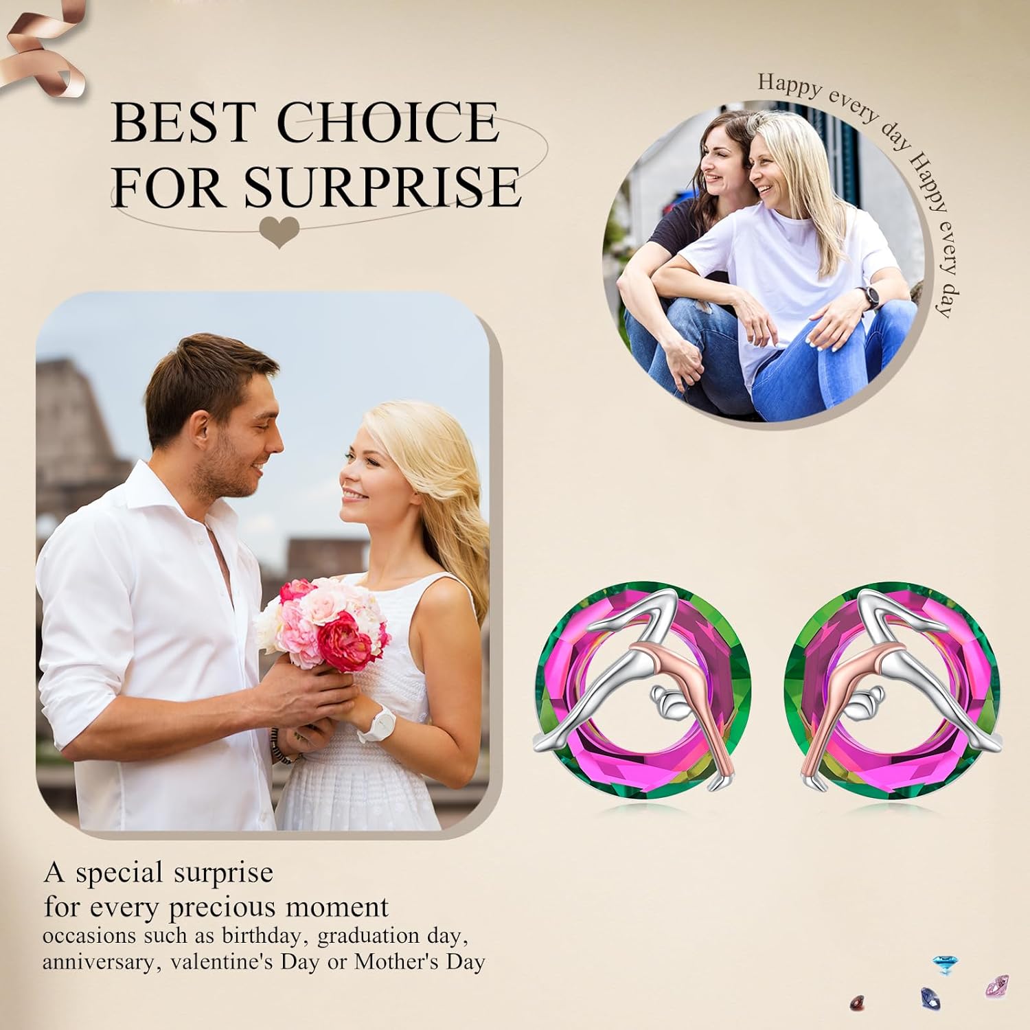 S925 Sterling Silver Ballet Gymnastics Stud Earrings Sports Fashion Jewelry Gifts for Women - Image 7