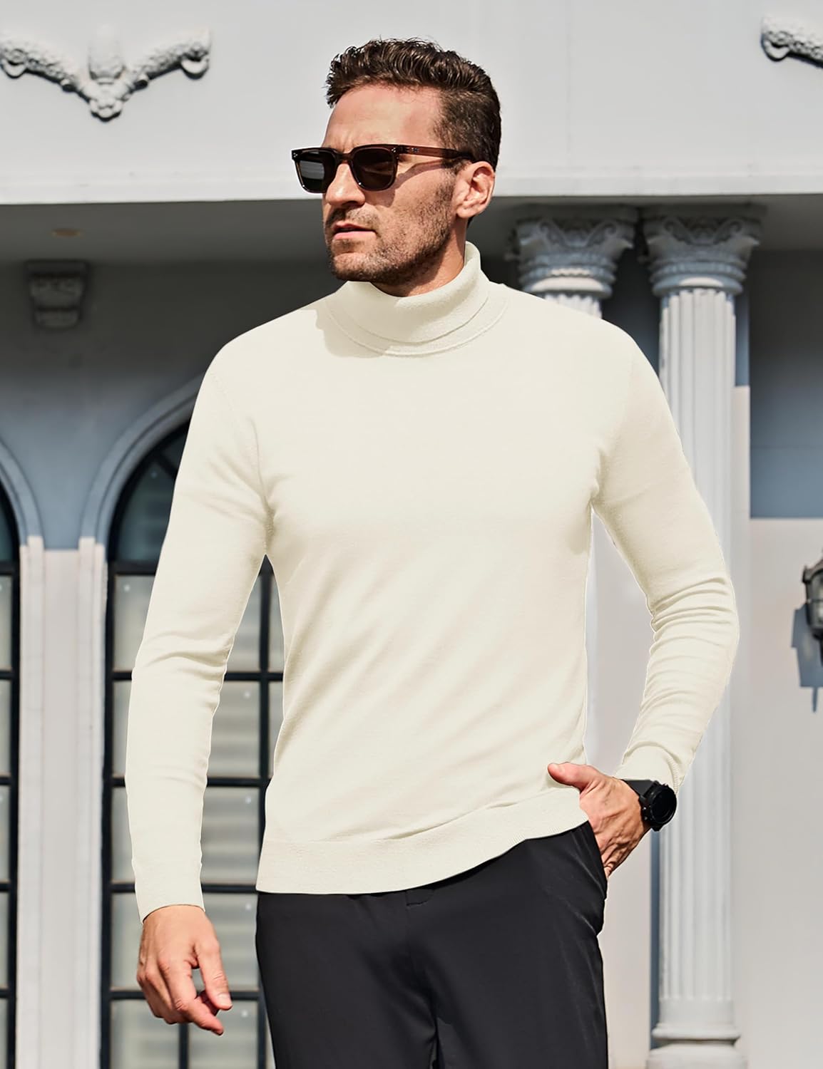 MAGNIVIT Men's Turtleneck Sweaters Slim Fit Thermal Long Sleeve Pullover Winter Lightweight Knitted Sweater for Men - Image 7