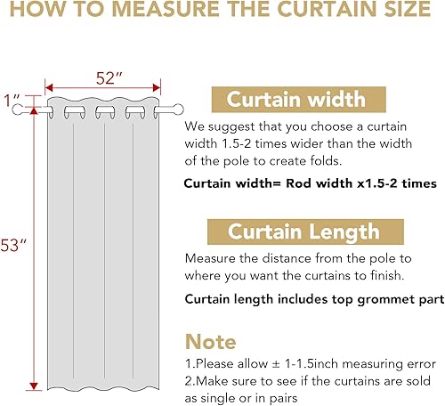 Miniatura 2 de H.VERSAILTEX - Cortina opaca de lino de 54 pulgadas de largo con aislamiento térmico, ojales y aspecto de lino, textura de arpillera, para