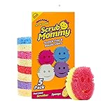Scrub Daddy Scrub Mommy Kitchen Sponges for Dishes & Wiping Spills - Dual-Sided Dish Scrubber Sponge for Cleaning - Multi-Colored Bulk Pack - Stain & Odor Resistant (5 Count)