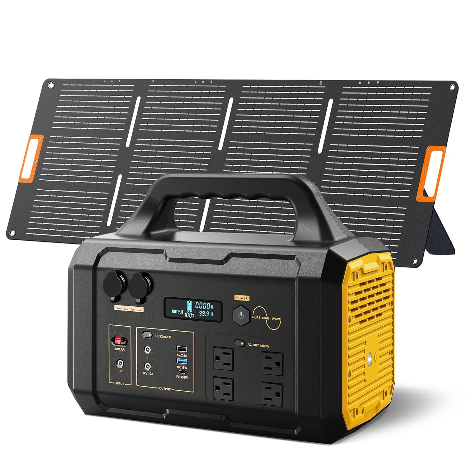 Solar Generator 1000W Portable Power Station with Solar Panel Included 1024Wh LiFePO4 LFP Battery with 120V AC Outlet