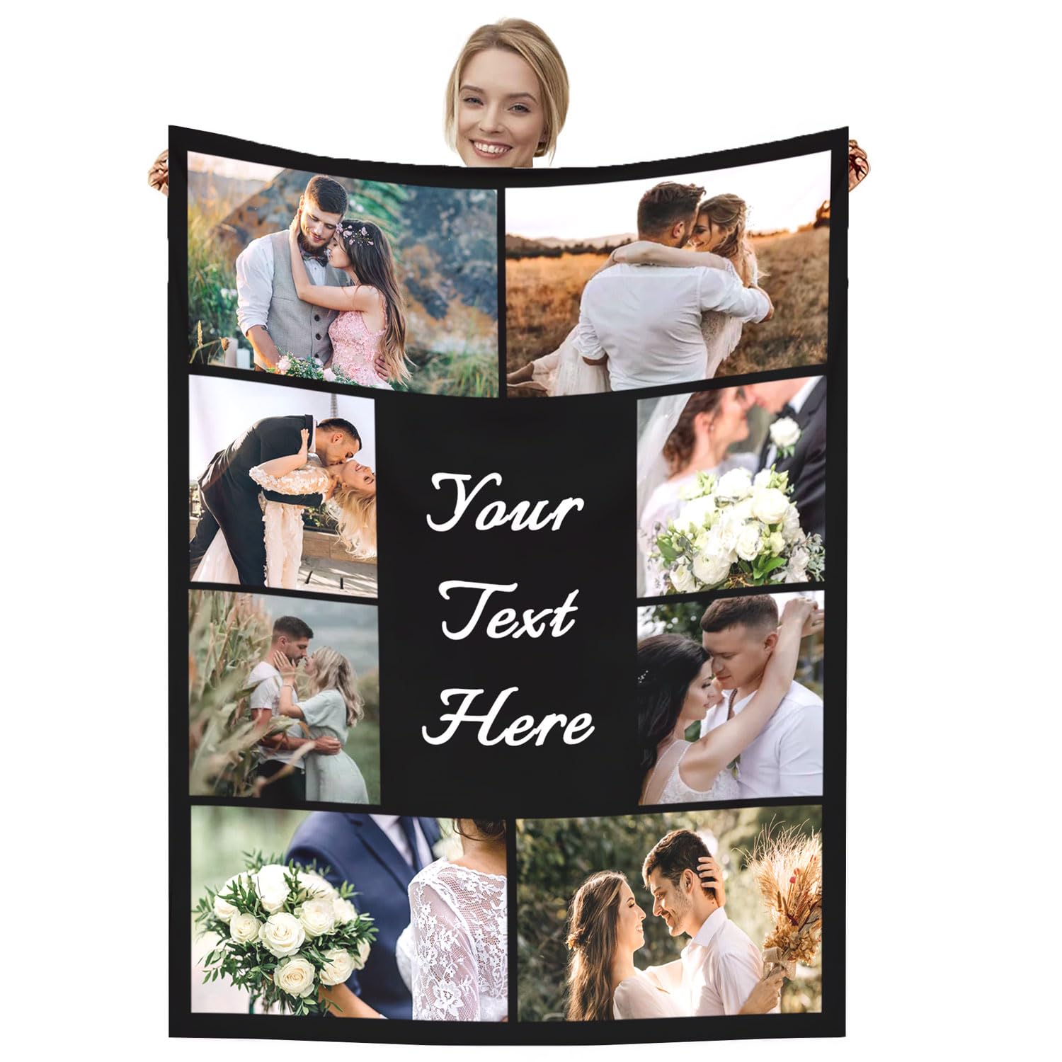 Dmkjdzsw personalised blanket，custom blanket， Soft Cosy Custom Blanket for Adults Kids，Personalised Gifts for Mum, Dad, Boyfriend-H-150 * 230CM