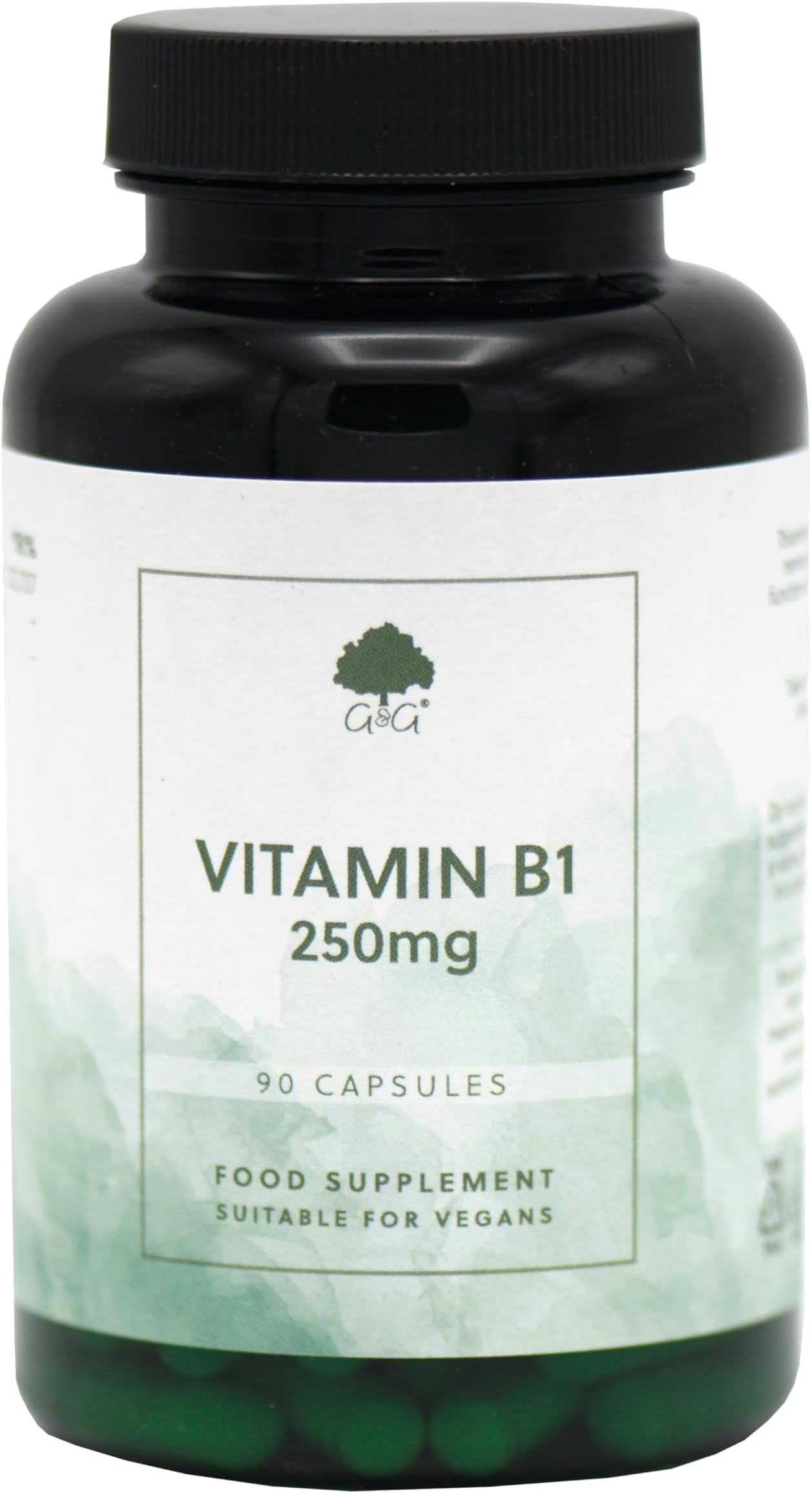 Vitamin B1 Thiamine HCl 250mg - 90 Vegan Capsules - Non-GMO, Made in The UK - G&G Vitamins