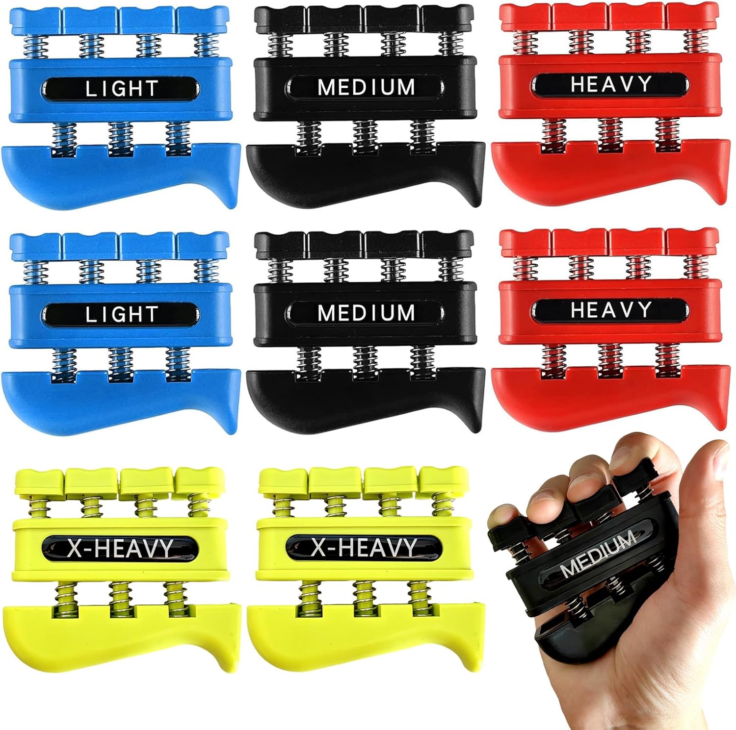 Andckcer 4 Weights Total 8 Piece Grip Strength Trainer Set