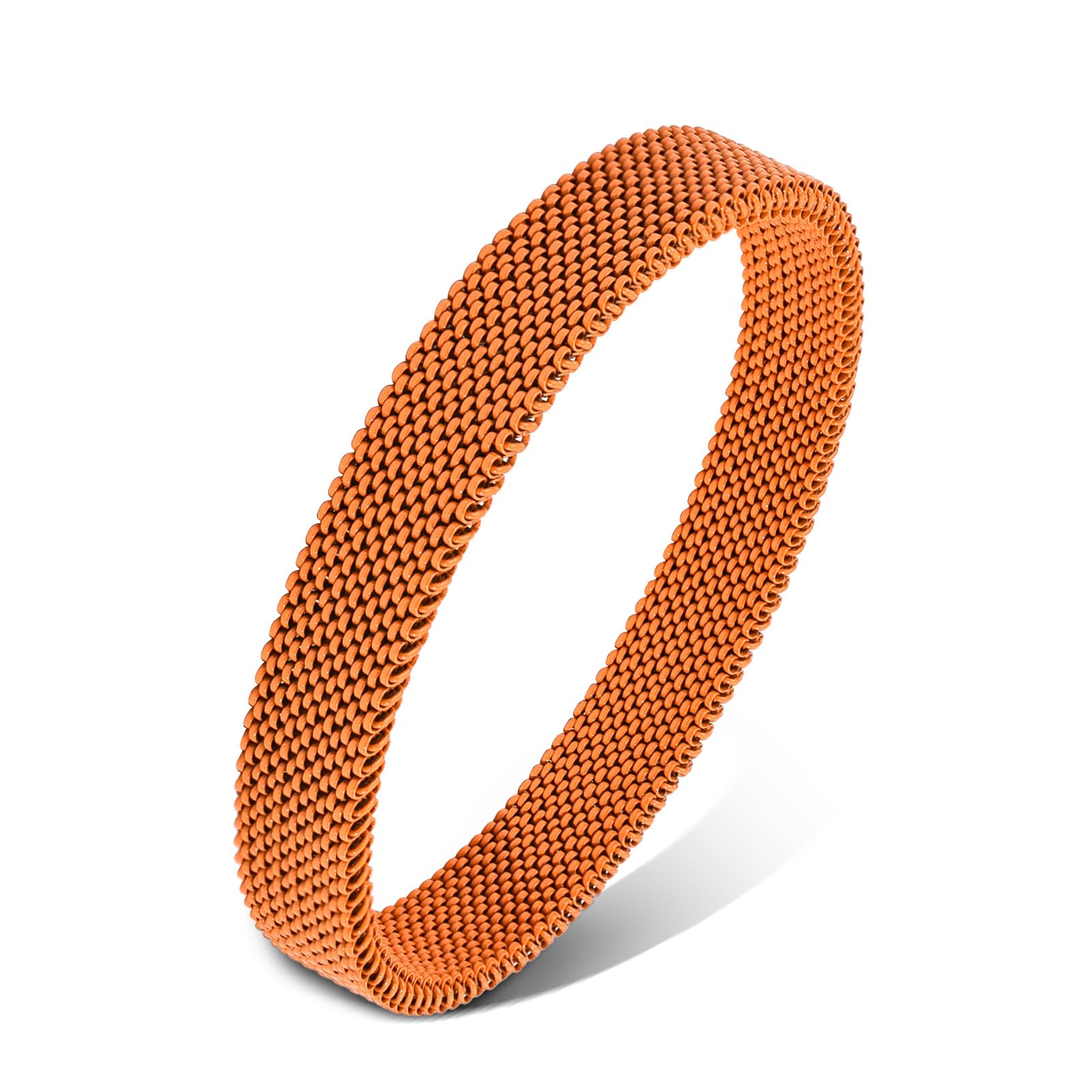 FANCIBAND Pulsera de mujer de acero inoxidable elástica hecha a mano, pulsera de amistad personalizada, 10 mm, regalo para esposa, novia, mejor amiga