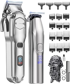 Tagliacapelli uomo professionale & T-blade, Macchinetta per capelli, Regolabarba, Tagliacapelli elettrico, set da toelettatura IPX7 impermeabile ricaricabile per uomo