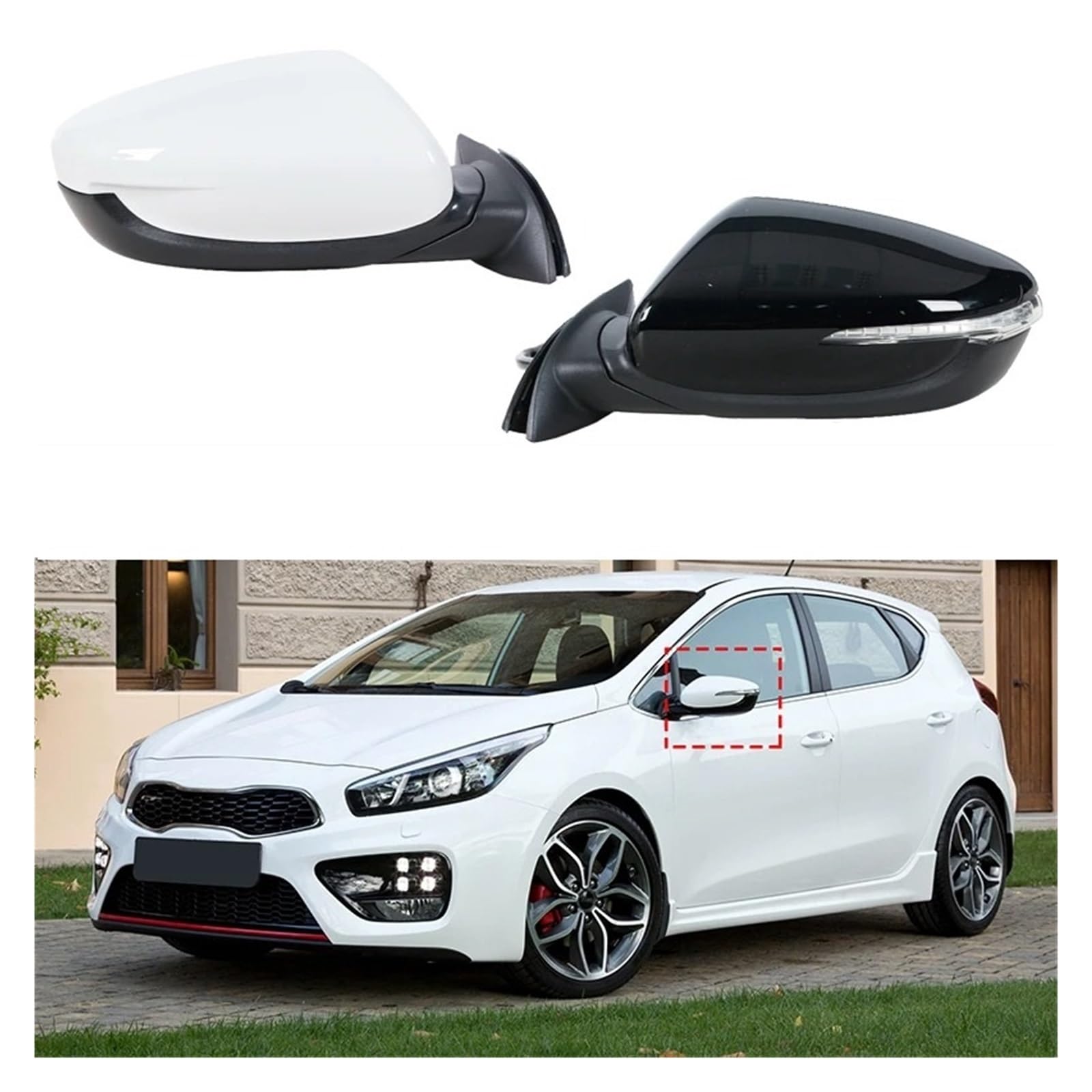 Pour KIA Ceed 2012-2018 5/6/8PIN Accessoires De Voiture Ensemble Rétroviseur Latéral Automatique Clignotant Rabattable Électrique Retroviseur Complet(8pin Left 12-15 5)