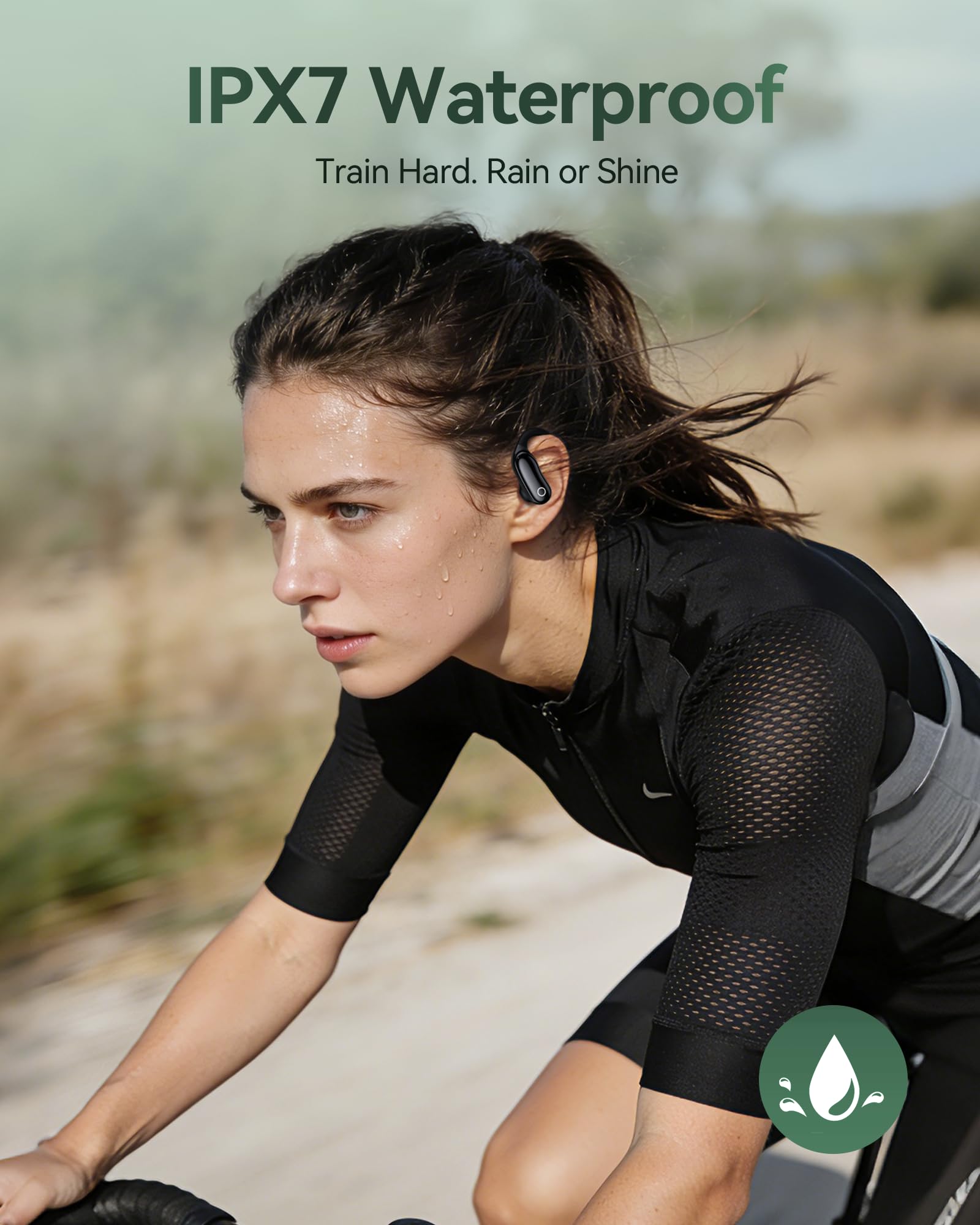 Écouteurs Bluetooth sans Fil Sport avec Crochet, Réducteur de Bruit ANC -30dB, IPX7 Étanche, 96H Autonomie, Bluetooth 5.3, Haut‑Parleurs 16mm, Micro ENC – pour Running, Fitness & Extérieur